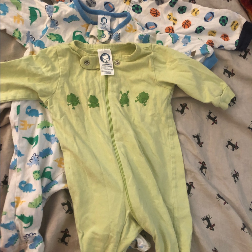 3 pack Gerber Baby Boy zipper footed pajamas
